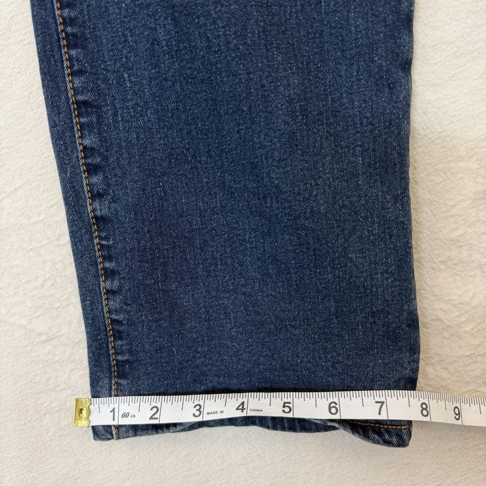 True Religion Ricky Relaxed Straight Jeans Mens 36x32 Blue Flap Stretch Denim